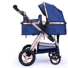 2018 Fashion baby stroller Luxury Leather Baby Stroller hot selling 3 in 1 or 2 in 1 baby pram